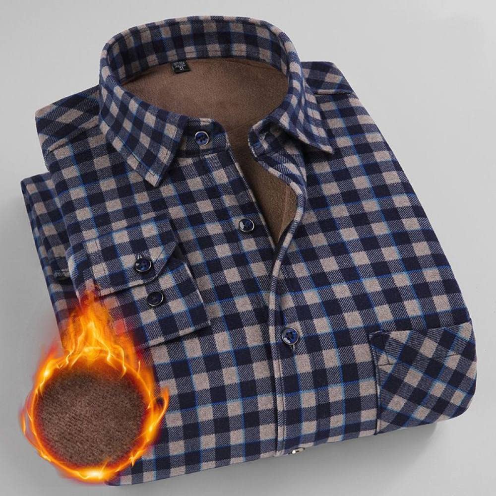 IIK Chemise Chaude pour Hommes,Chemise D'Extérieur Décontractée À Manches Longues pour Hommes, Travail Décontracté, Chemise Chaude, Boutonnée À La Mode, Classique, Coupe Régulière, Motif, Cade