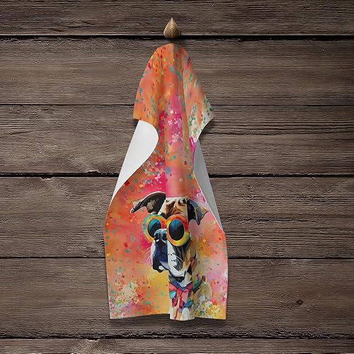 Miniatura 4 de Caroline's Treasures DAC2473KTWL Boxer Hippie Dawg - Toalla de cocina para invitados, toalla de baño decorativa para cara, té, paño de cocina,