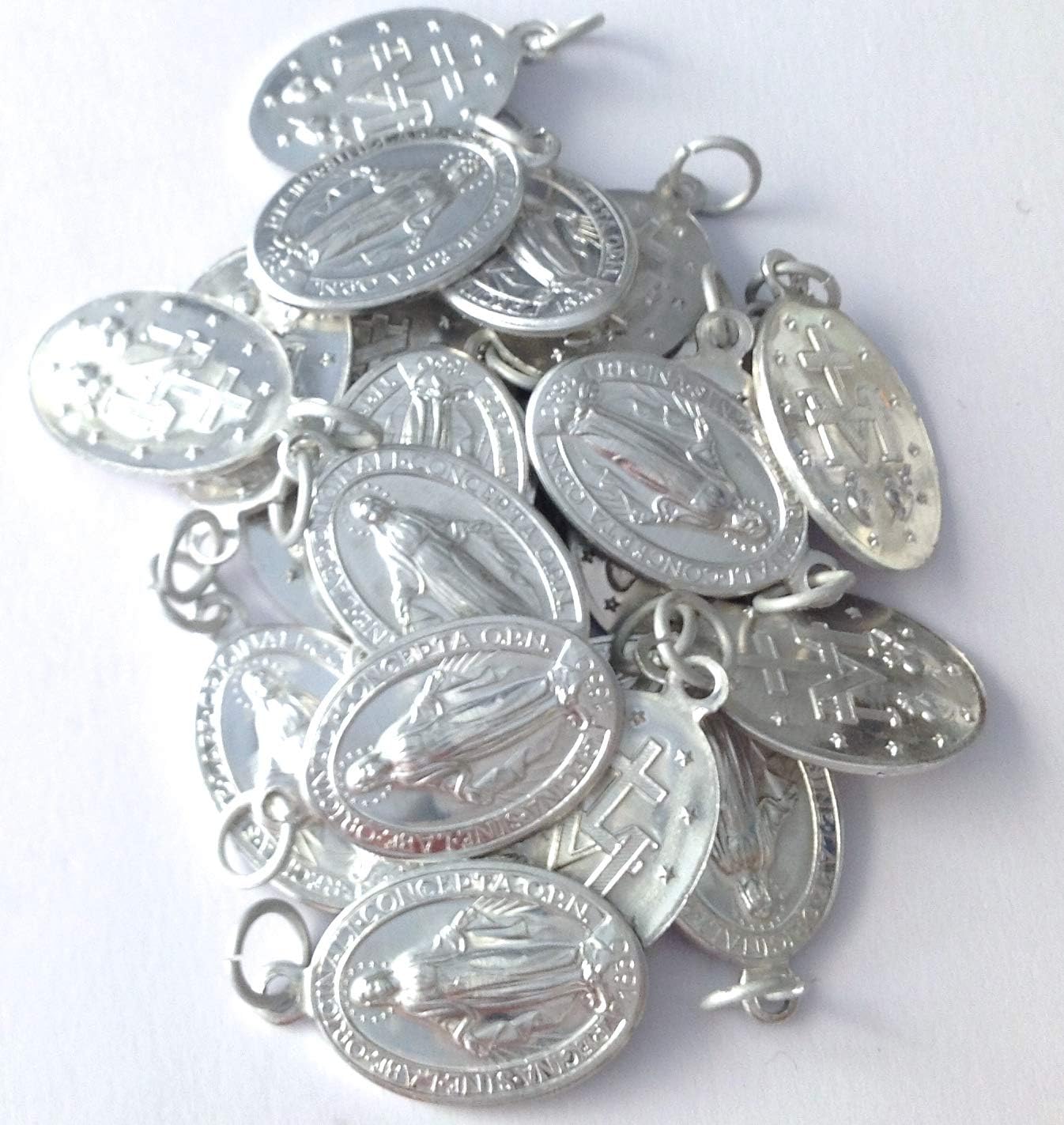 LOT OF " THE MIRACULOUS MEDAL " - THE ORIGINAL ONE - 100 MADE IN ITALY - THE PATRON SAINTS MEDALS - Image 5