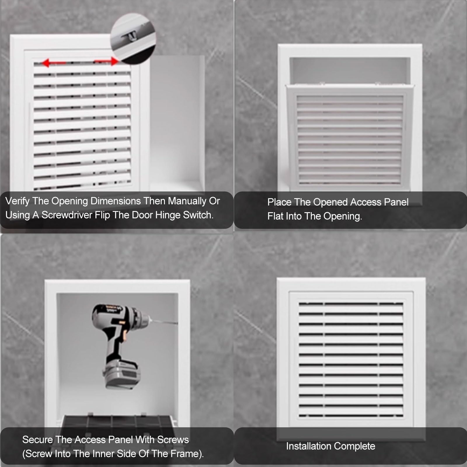 Panel de acceso empotrado blanco para paneles de yeso, puerta de acceso de fontanería de 15 x 20 pulgadas, escotilla de aluminio para ventilación de cocina al aire libre y ático con filtros de rejilla