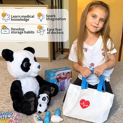 Miniatura 4 de Liberry Kit médico para niños pequeños de 3 a 5 años, 18 piezas, bolsa de doctor para niños, juguetes de simulación, kit médico duradero