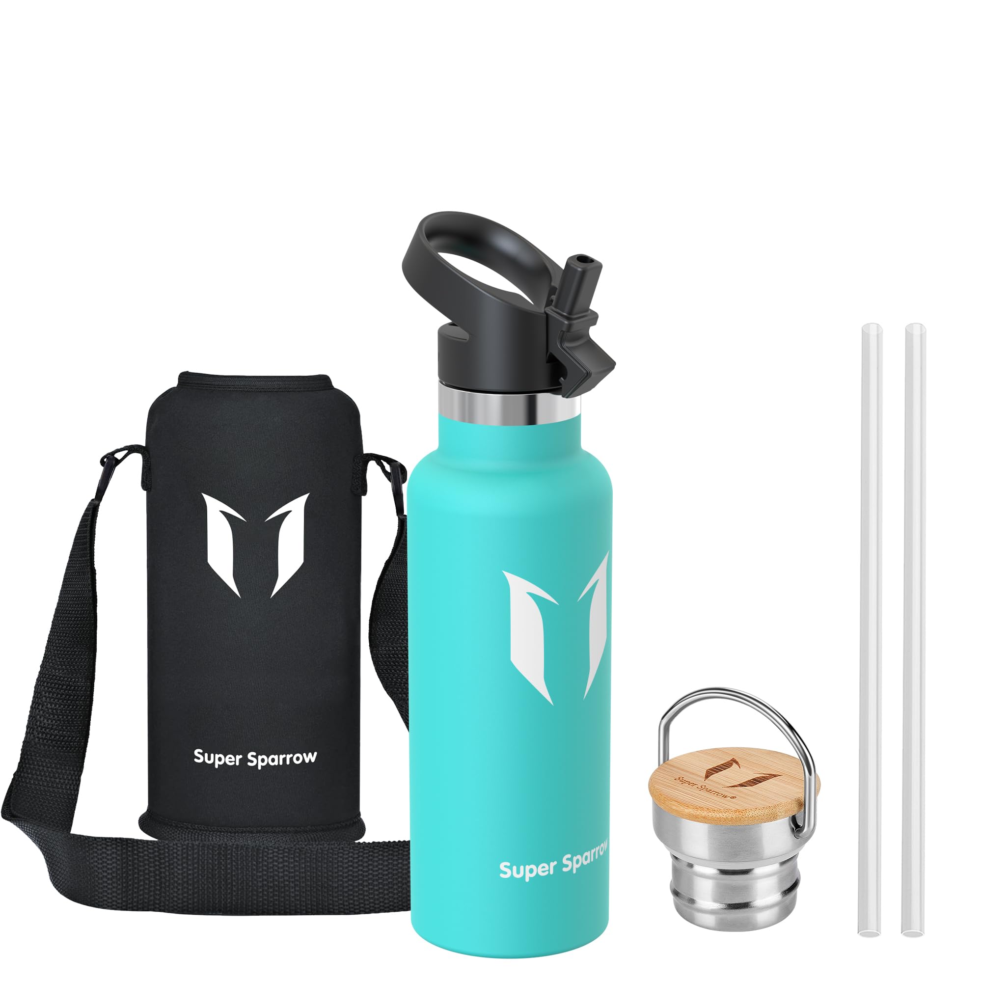 Super Sparrow Botella Agua Acero Inoxidable - Botella Agua Niños - 500ml/750ml/1L - Botella Termica Boca Estándar - Sin BPA, para Niños & Adultos, Deporte, Oficina, Yoga, Ciclismo — view 36
