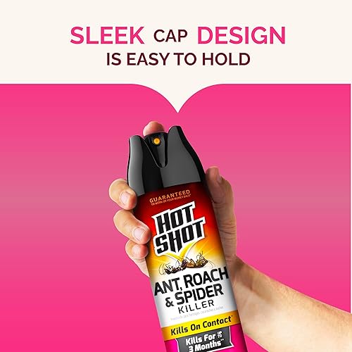 Miniatura 6 de Hot Shot Asesino de hormigas, cucarachas y arañas, 17.5 onzas, aerosol en aerosol, aroma floral fresco, paquete de 6
