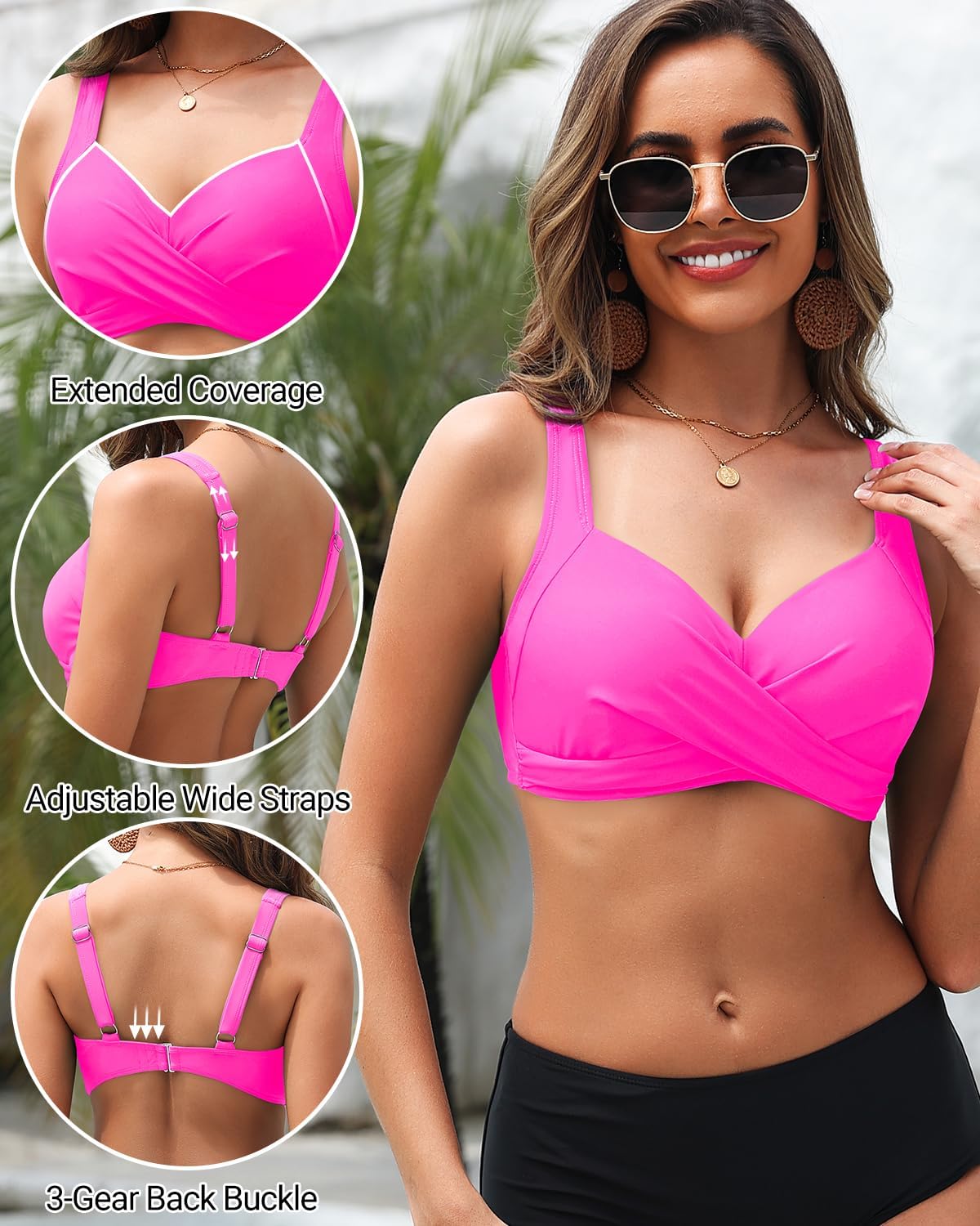 Women Underwire Bikini Tops - Push Up Swim Top Only Bra Padded Bathing Suit Top 2025 Swimsuit Tops - Image 4