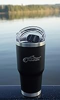 Vista 2 de Fishoholic Regalo de pesca – Vaso de acero inoxidable de doble pared – 20 onzas, 30 onzas y 36 onzas