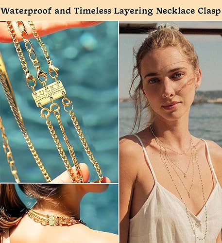 Miniatura 4 de Dailyacc Lucky Necklace Layering Clasp 18K Gold and Silver Multiple Necklace Clasps for Layered Look Separator