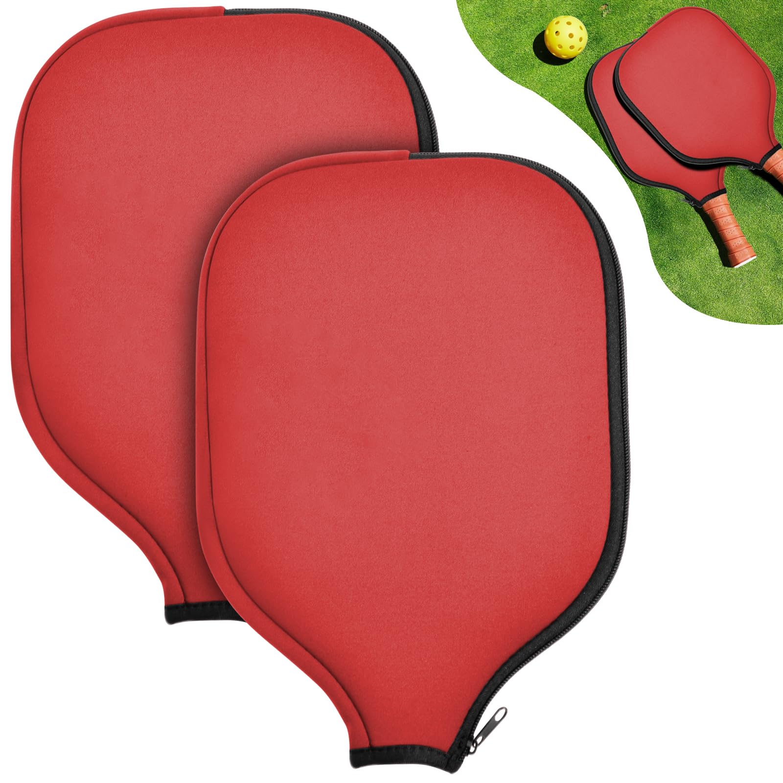 XINGUANG 2 Pcs Pickleball Paddle Covers, Universal Case Size - 8.6 x 12.2 inches Zippered Racket Sleeve, Durable Neoprene Paddle Cover, Paddle Storage
