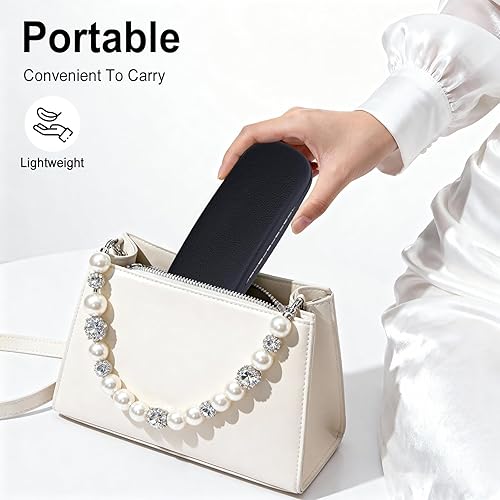 Miniatura 7 de RayLove Estuche para lentes, funda rígida unisex para lentes, de piel sintética, para lectura de ojos duros con accesorios para gafas