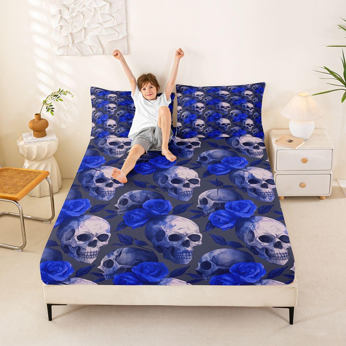 Homewish Niebieska Róża Czaszka Zestaw Król