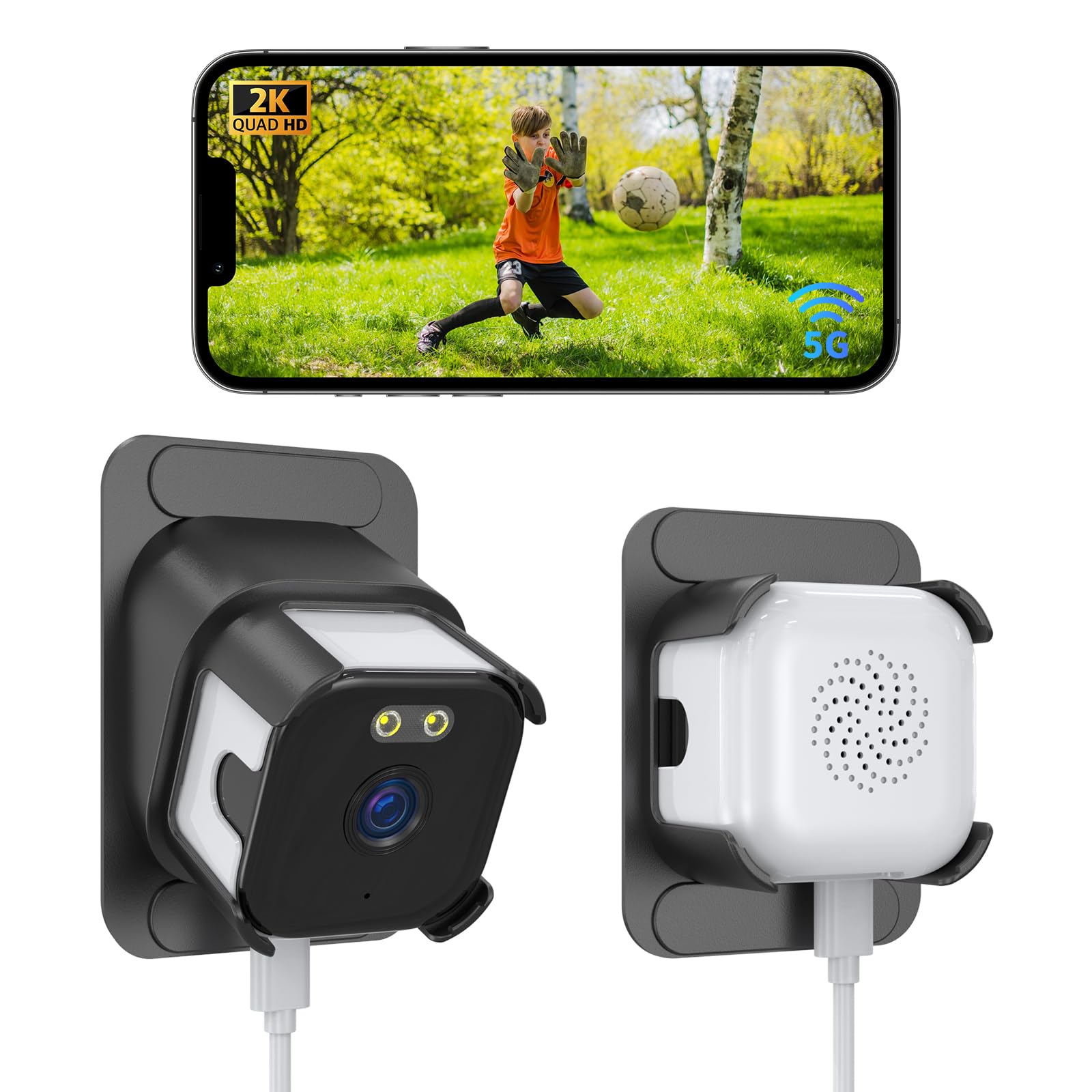 ANYQOO 2 Pack Window Cameras, 2K 3MP Safe View Security Camera with Anti-Reflection Night Vision Through Window for Home Security Street & Driveway, 2.4/5GHz WiFi, AI Motion Detection, 24/7 Recording
