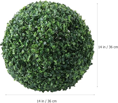 Miniatura 6 de Bolas de boj sintéticas, 2 unidades, 14 pulgadas, bolas de topiario artificiales, bolas decorativas, plantas topiarias artificiales, bola de hierba