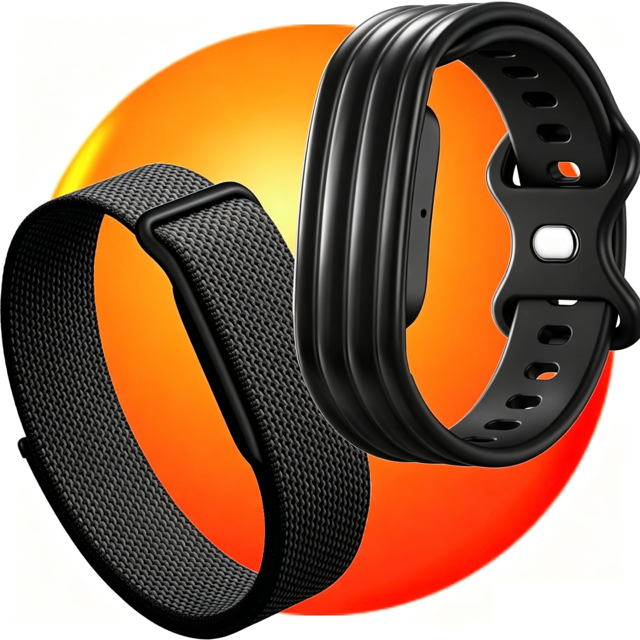 Merrwon Nylon Band Compatible with Google Fitbit Air,Bands Only, Replacement Strap for Google Fitbit Air Accessories Arm Strap (Black)