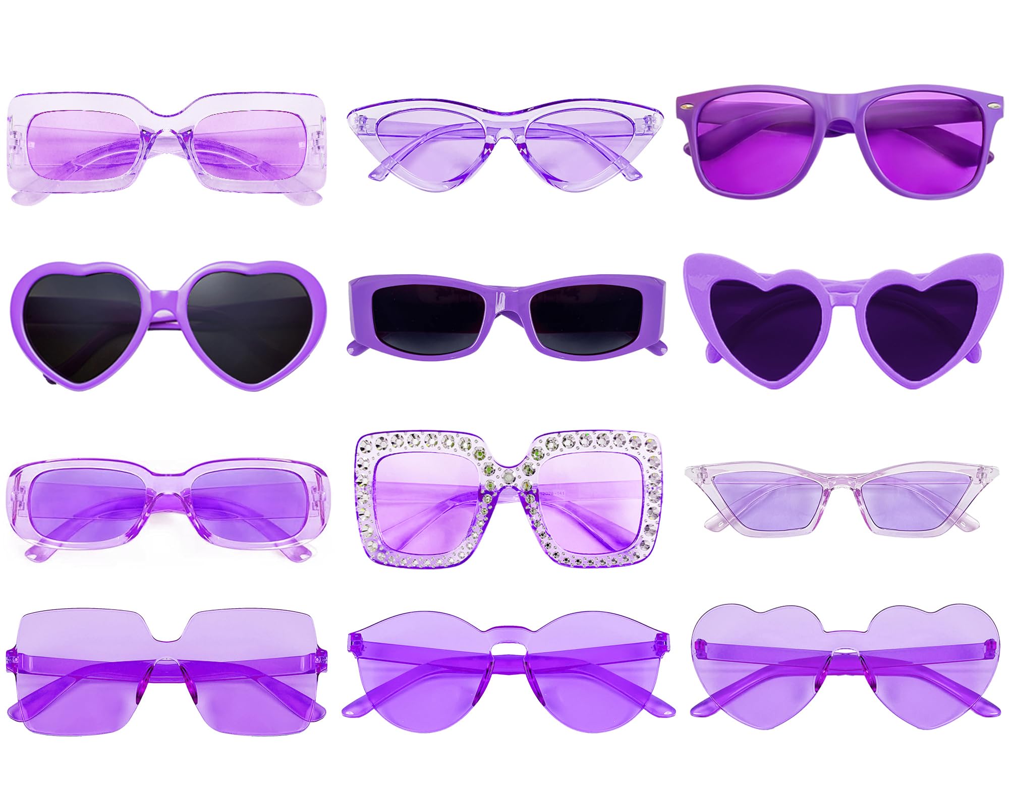 Matcheck 12 Mixed Style Colored Sunglasses Classic Retro Party Favors Eyewear Costume Accessories Bulk Glasses Unisex Adult