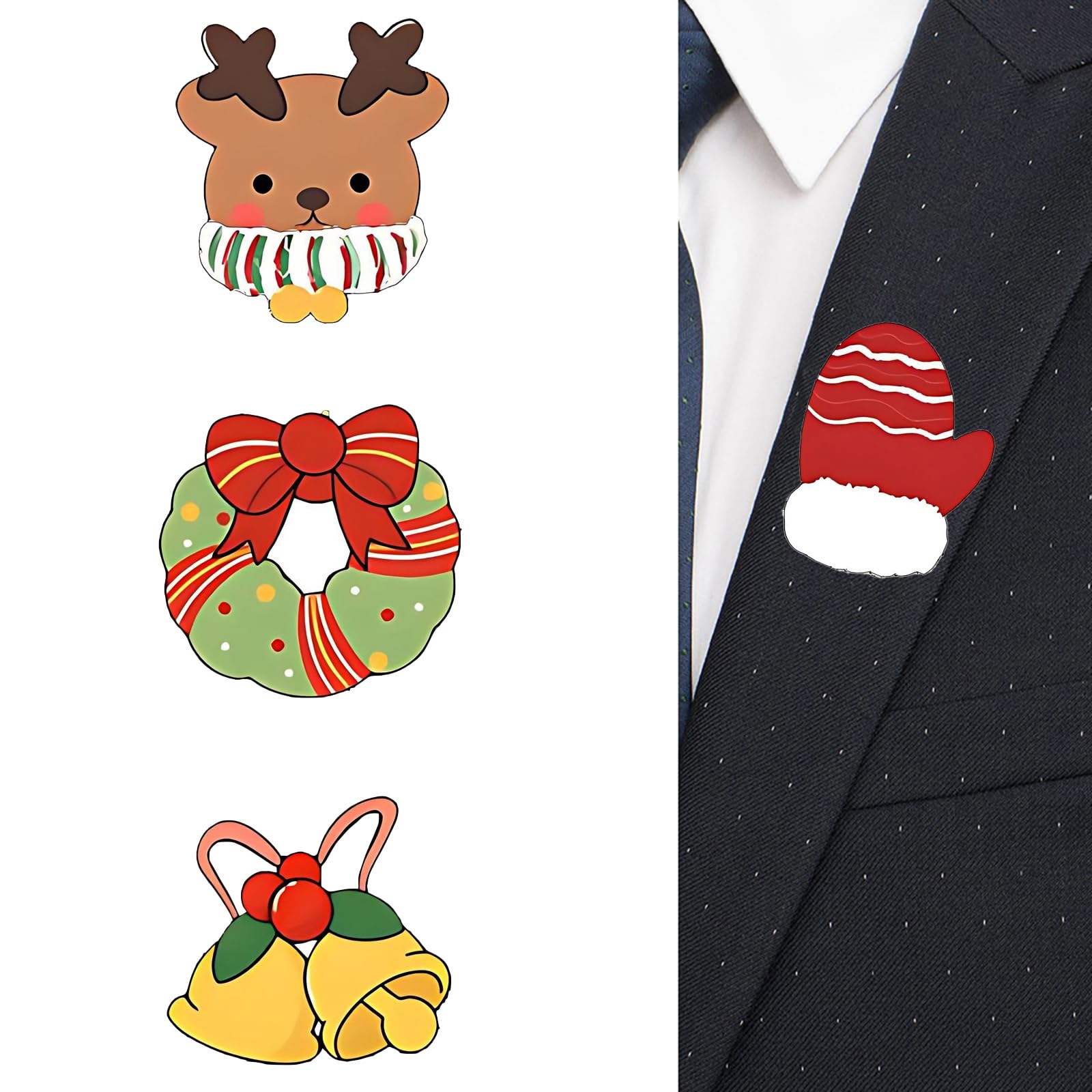 Juego de Broches Navidad Ciervos Árbol 30 Piezas Broches Insignia Pines Solapa