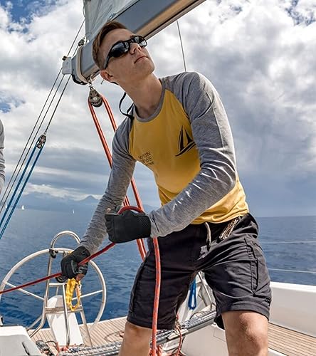 Miniatura 5 de ChinFun Guantes de vela unisex acolchados con palma sin dedos, guantes de kayak, perfectos para remo, canoa para hombres, mujeres y jóvenes