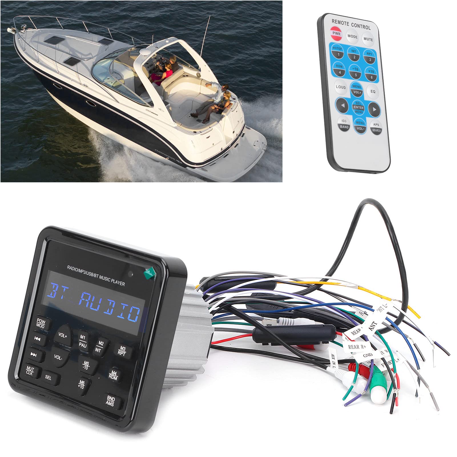 Trasmettitore FM Bluetooth Smart MP3 Ricevitore Bluetooth Stereo Per Auto Kit Adattatore Radio Per Barca Lettore Digitale USB Impermeabile Per Yacht Berlina Auto ATV Bagno