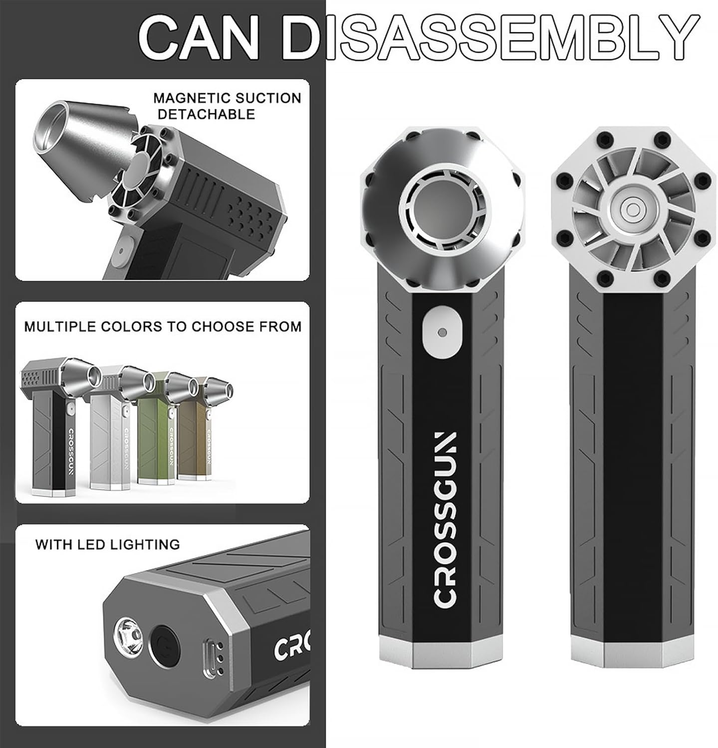 Portable Blower Fan with USB-C Charging, 13,000 RPM, 4 Speed Settings, Perfect for BBQs, Car Dusting, Keyboard Cleaning, and more.