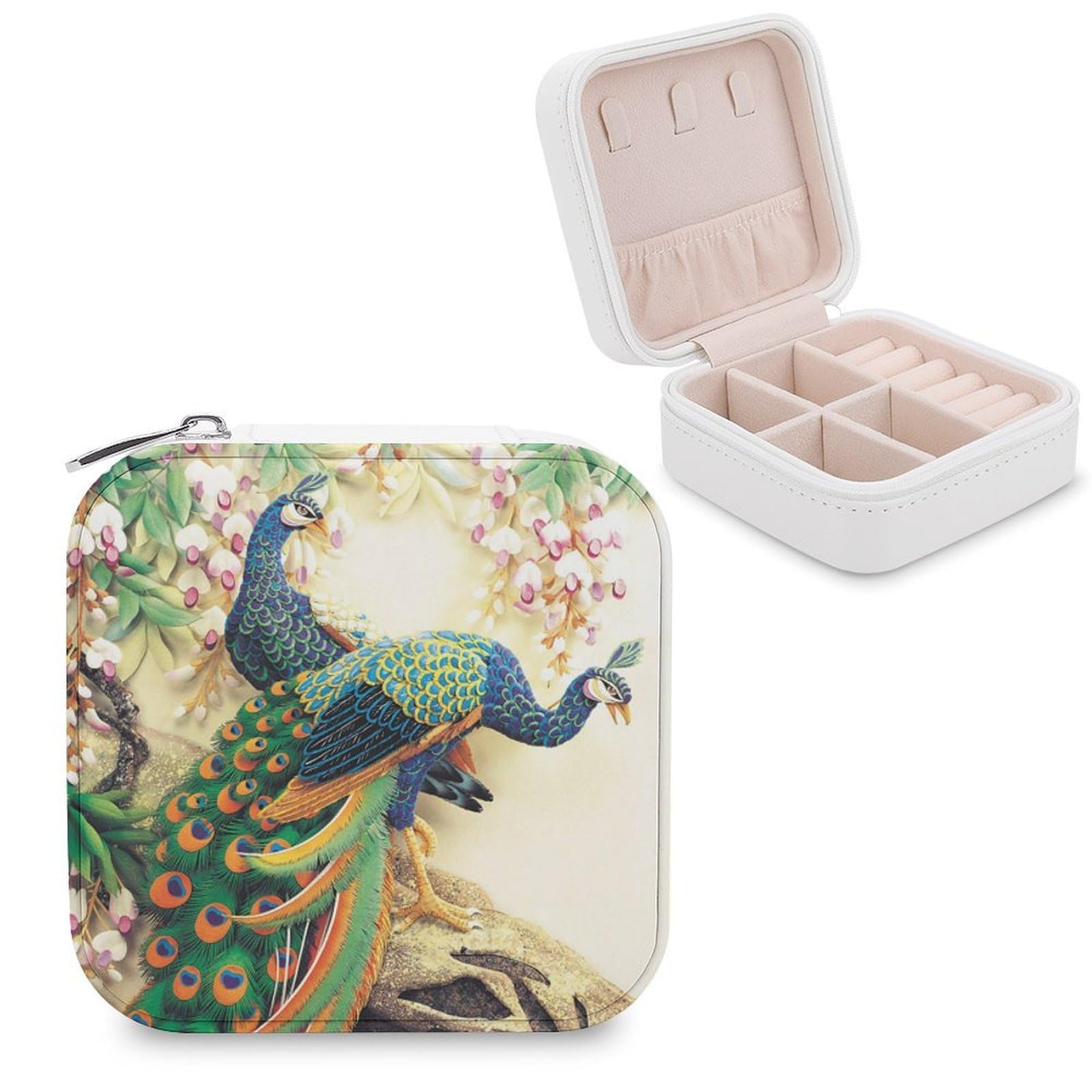 Boîte à bijoux portable contre les rayures doublure flanelle