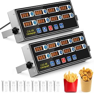 2 Pack 8-Channel Digital Kitchen Timer, Commercial Cooking Timer with Loud Alarm, Large LCD Display, for Restaurants, Baking, Labs, Multiple Independent Countdown Timers