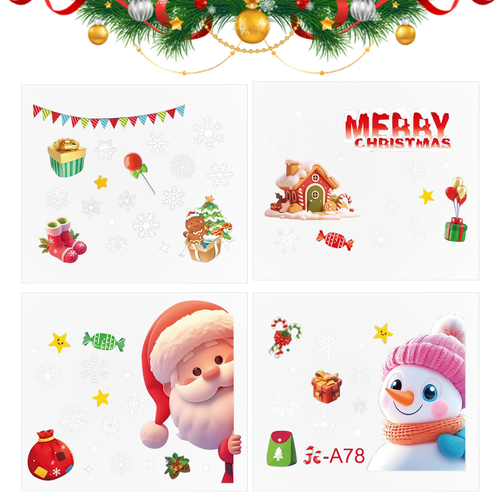 Stickers et décoration de Noël pour fenêtre intérieure et vitres d'appartement