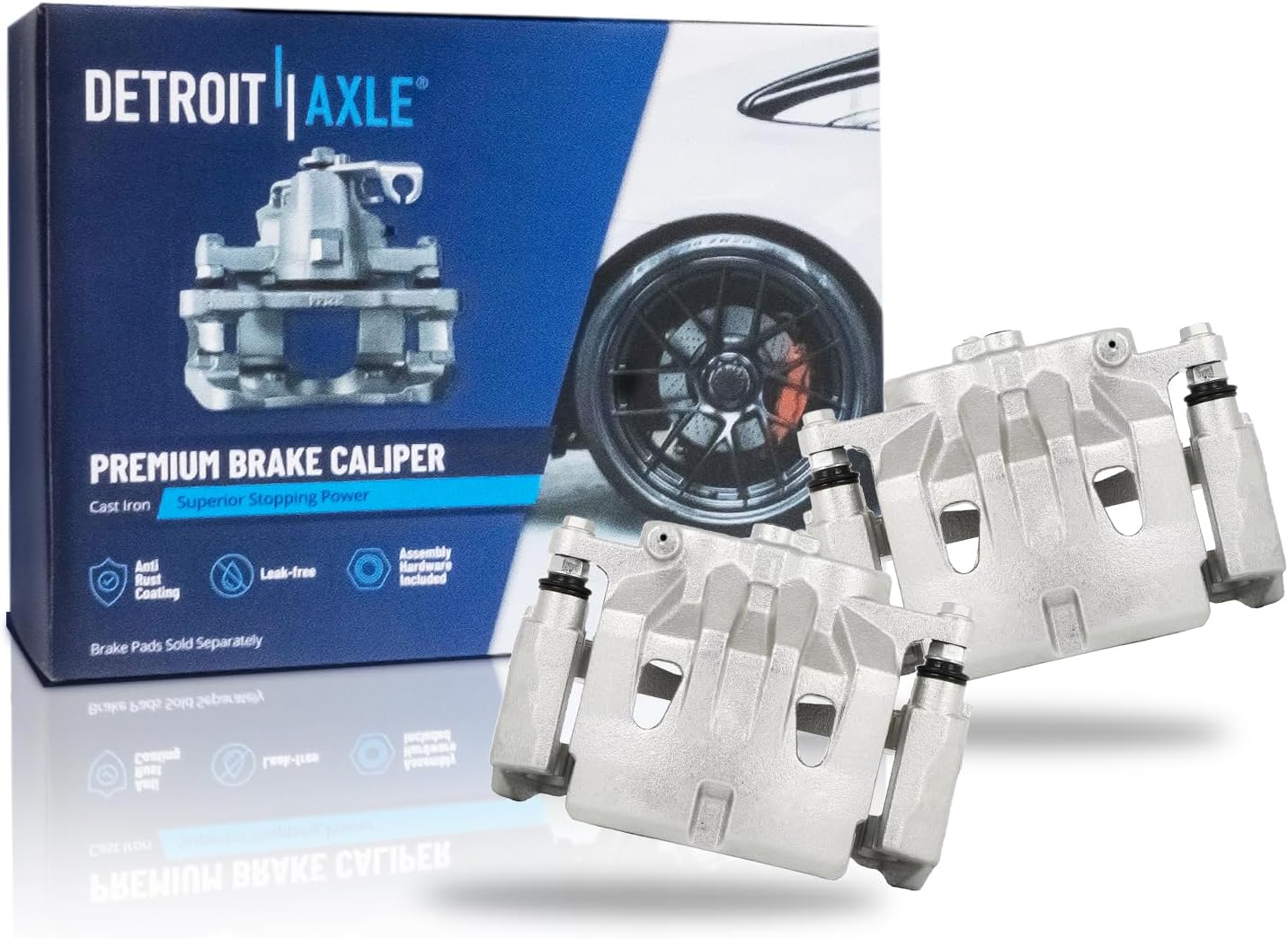 Detroit Axle - Front 2pc Brake Calipers for 10-15 Lexus RX350, 10-19 Toyota Highlander, 11-20 Sienna, 2 Disc Brake Calipers w/Bracket 2011 2012 2013 2014 2015 Replacement