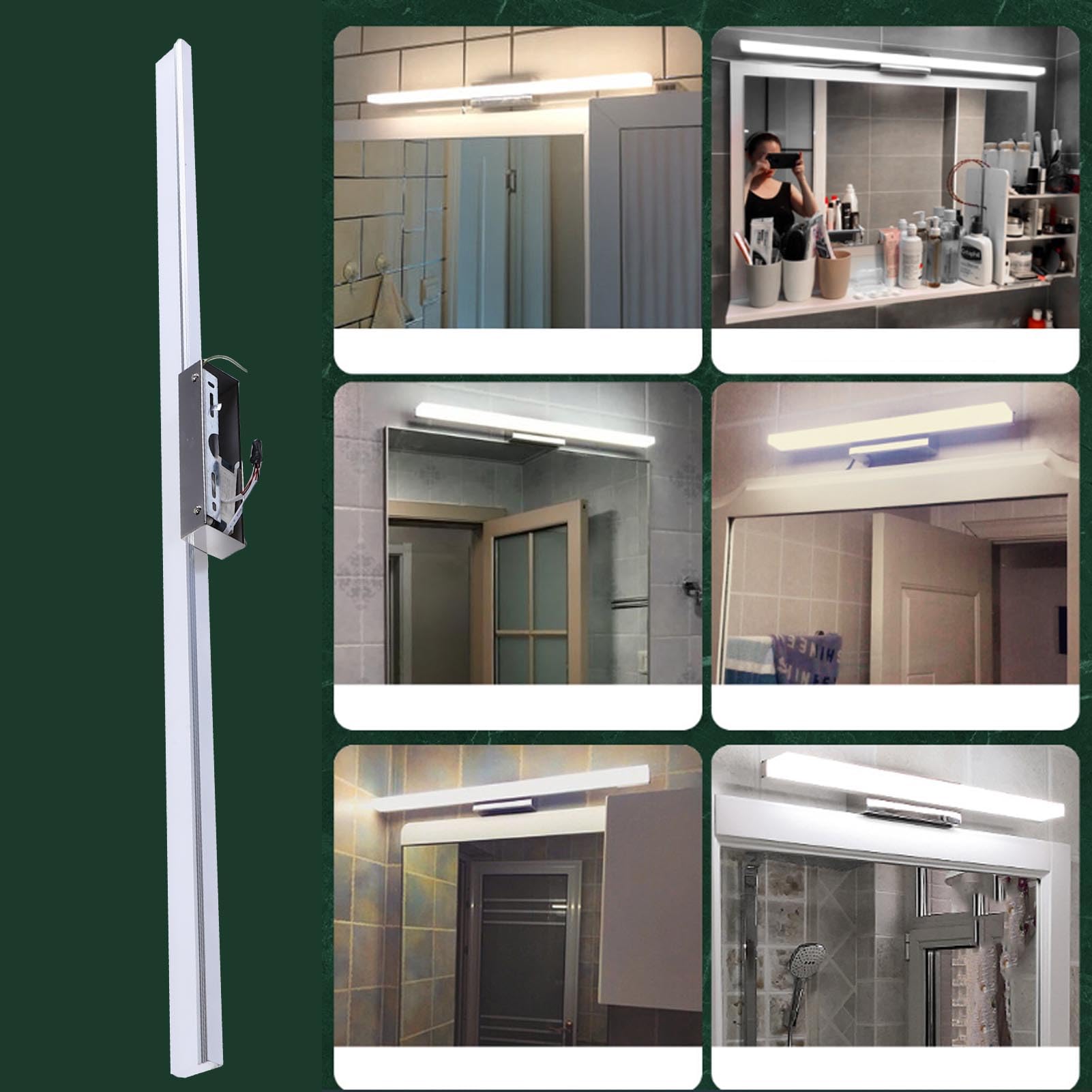 Dpofirs Lampada da Toeletta su Specchio, Barra Luminosa Moderna a LED a Risparmio Energetico, Lampada da Bagno Dimmerabile a Tre Colori per attività di Toelettatura, Hotel in Casa,