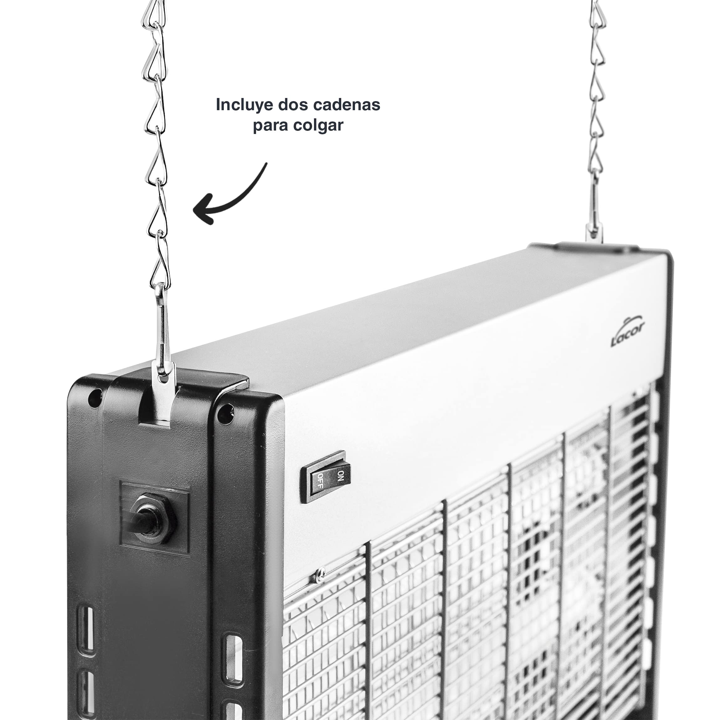 Lacor 39134 - Matamoscas Eléctrico Capter, Lámpara Antimosquitos | Para un uso práctico y profesional en cocina; perfecto para el día a día en hostelería y en casa, cómodo de usar y de guardar