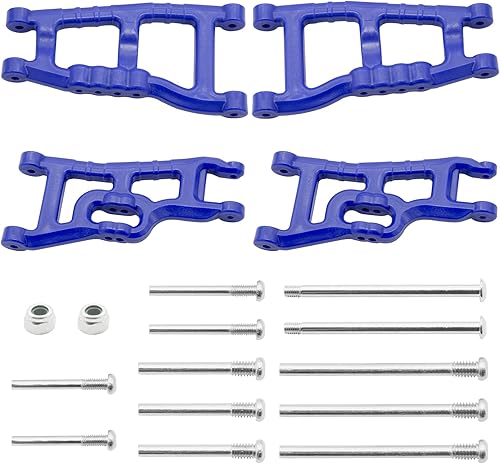 OGRC - Paquete de 4 brazos de suspensión delantera y trasera de plástico para Traxxas 110 Slash 2WD F-150 Reemplazo de 2555 3631 (azul)