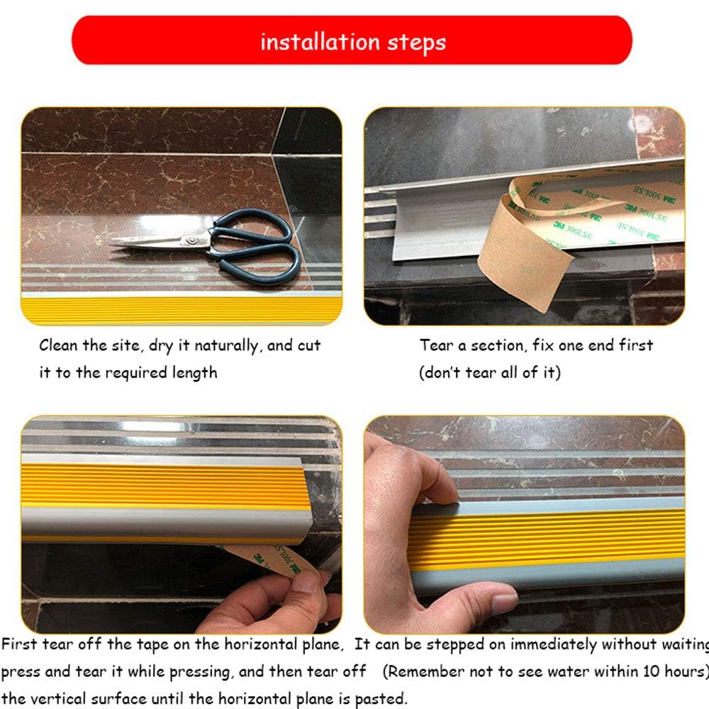 Treppenkantenprofil Safety,PVC Treppenkantenprofil Selbstklebend Winkelprofil Anti-Rutsch Treppenkante 50x25mm,Treppenstufen-Profil,Treppenwinkel-Profil,Gelochtes Stufenkanten-Profil,Rutschhemmend
