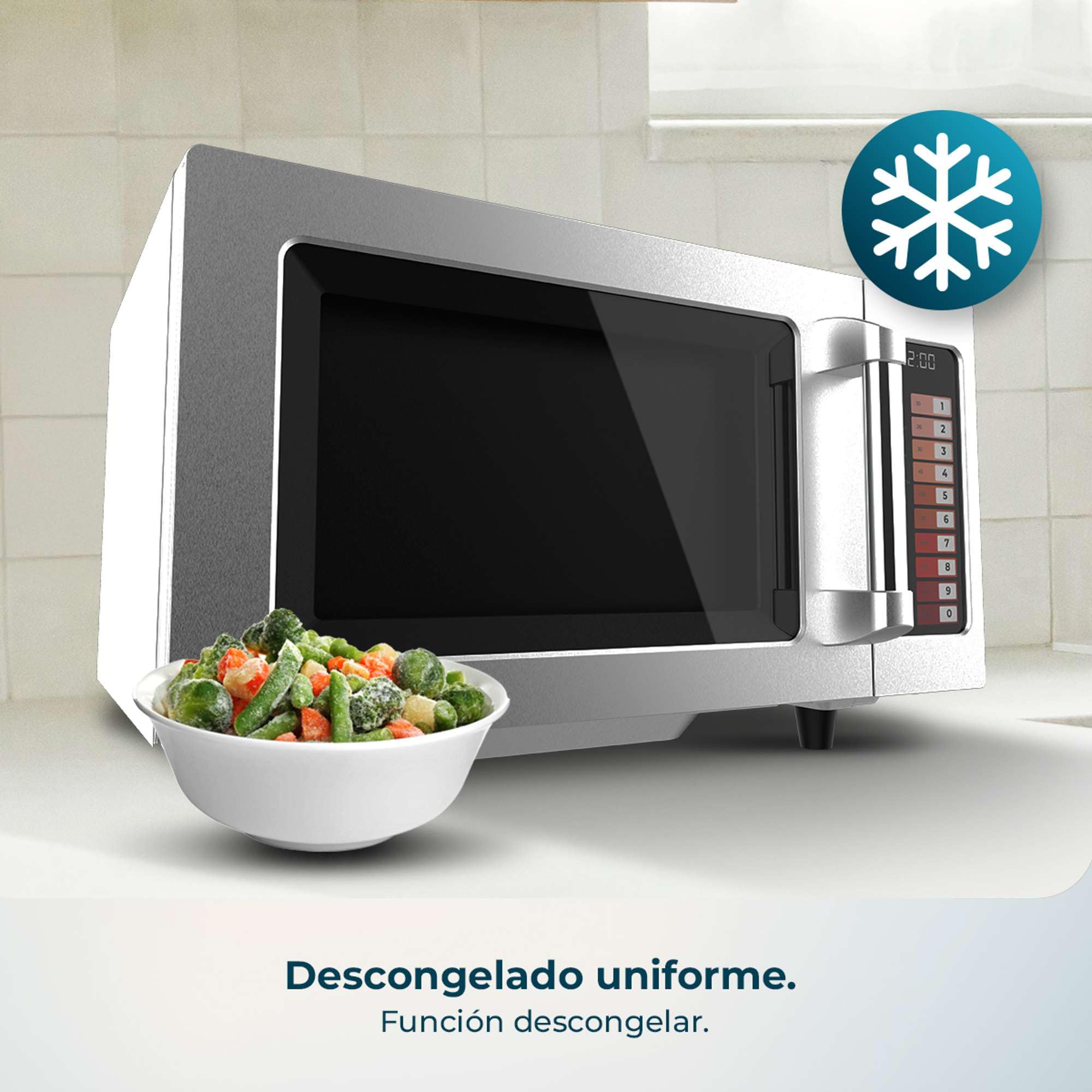 Cecotec Microondas sin Plato Profesional - 25L - FlatPro 2500 Touch. 1000W, Magnetrón, Botones Táctiles, Temporizador 60min, 100 Programas, Potencia Regulable, Descongelado Uniforme, Aviso, Inox