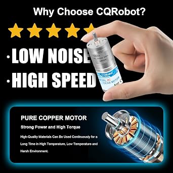 CQRobot 478.09:1 Metal DC Gearmotor 25Dx57.8L mm LP 6V with MNT Bracket