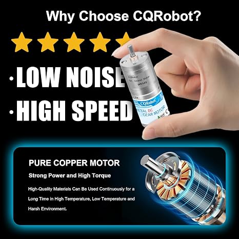CQRobot 478.09:1 Metal DC Gearmotor 25Dx57.8L mm LP 6V with MNT Bracket