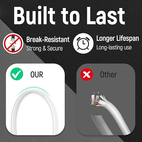 Miniatura 3 de Uvital Cable de extensión de teléfono de 33 pies (32.8 ft), cable telefónico con enchufe RJ11 estándar y 1 acoplador en línea y 20 soportes de clip