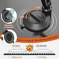 Vista 5 de Soporte para tablet para escritorio, soporte de tablero de tableta de altura ajustable con ventosa de 4 pulgadas para espejo de ventana de mesa