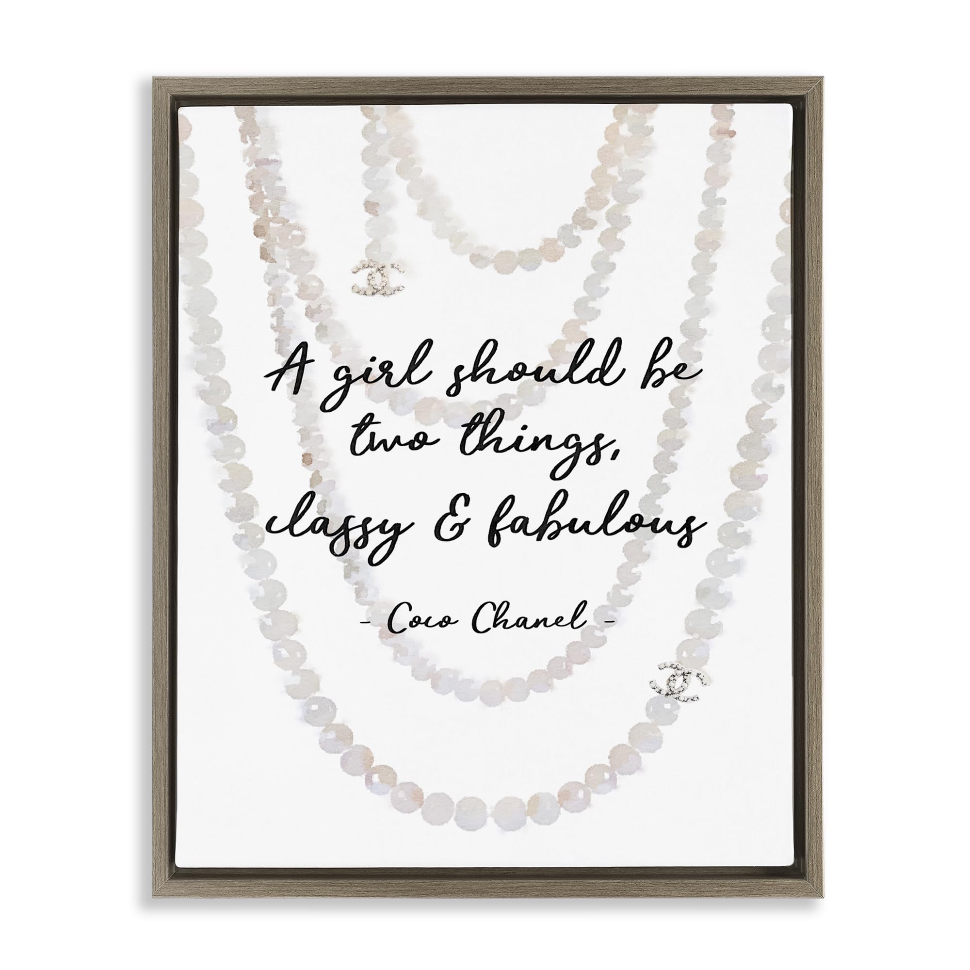 'Classy &amp; Fabulous Fashion Quote'| Floating Frame Canvas Art
