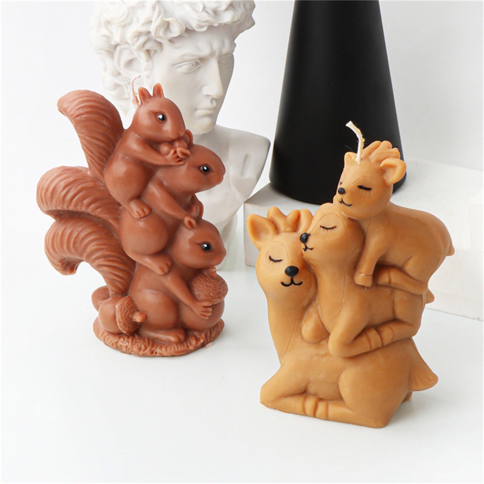 Moule à gâteau en forme d ' animal, chocolat, 3D empilé, Golden, éléphant, chaton, artisanat amusant, en résine de Silicone, moule à bougie en forme d ' animal mignon, bougie familiale, de en