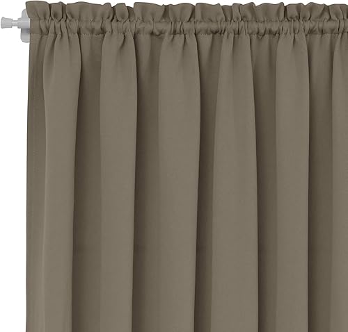 Miniatura 259 de Deconovo Cortina opaca de Navidad para puertas de vidrio y luces laterales, panel de privacidad con aislamiento térmico con doble bolsillo para