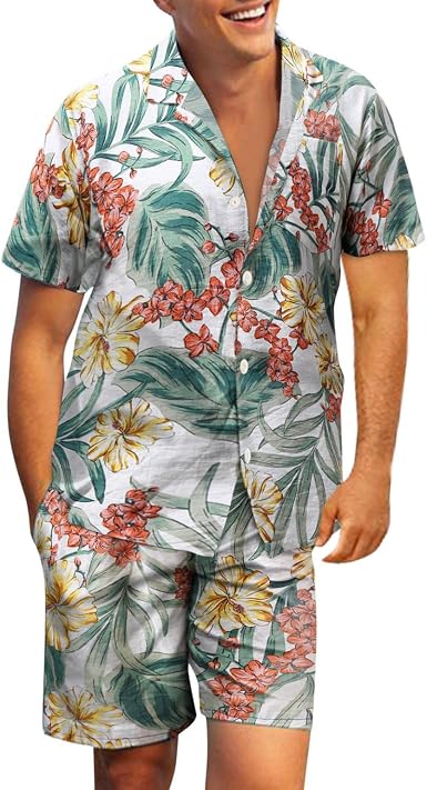 Amazon.com: Camisa hawaiana de verano para hombre, camisa de playa floral  casual, con botones y solapa de manga corta : Ropa, Zapatos y Joyería