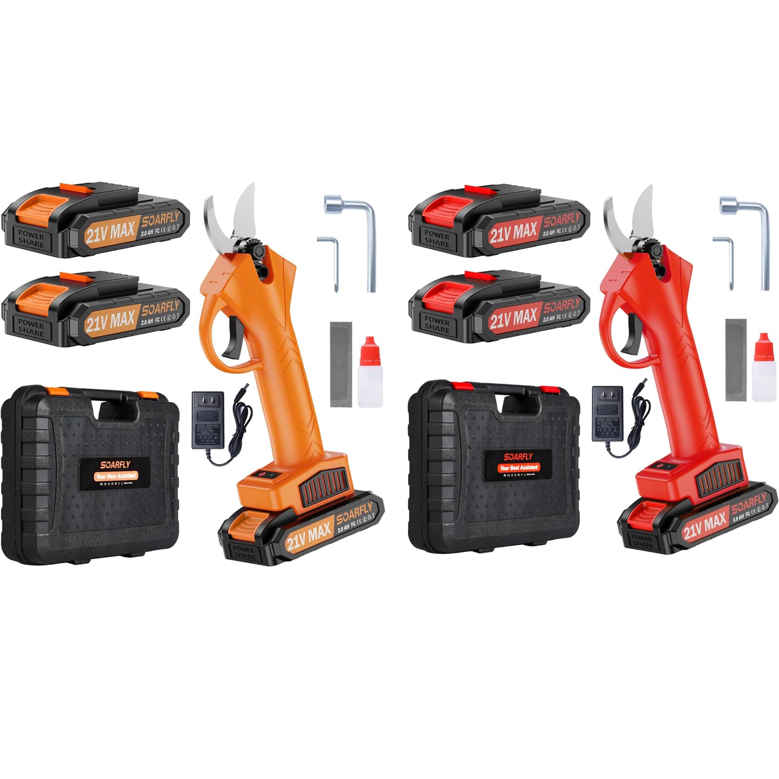 Electric Pruning Shears, 30mm 1.2'' Cutting Diameter Professional Cordless Electric Pruner for Tree Trimming Branch Cutter, (2Pcs 2000mAh Battery & 1 Charger Included)