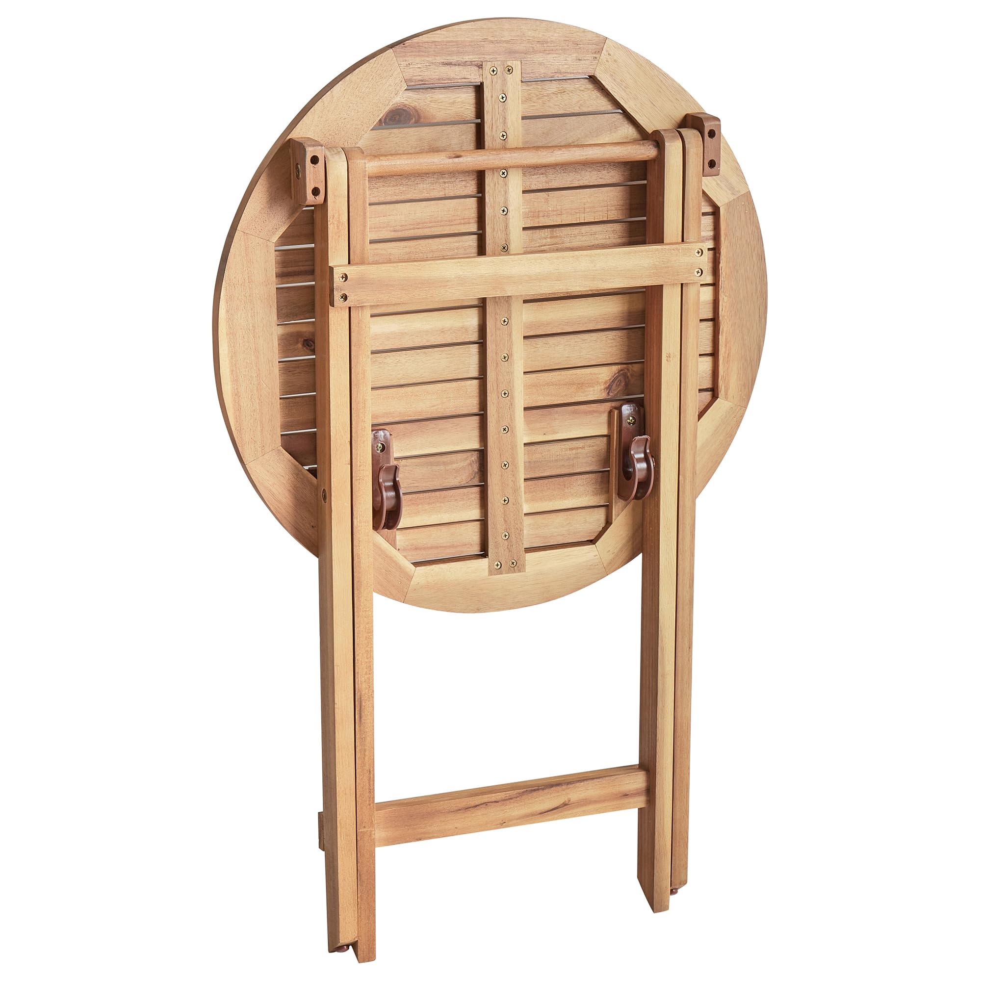 Beliani Gartentisch Akazienholz braun klappbar klein rund ø 60 cm Prossedi