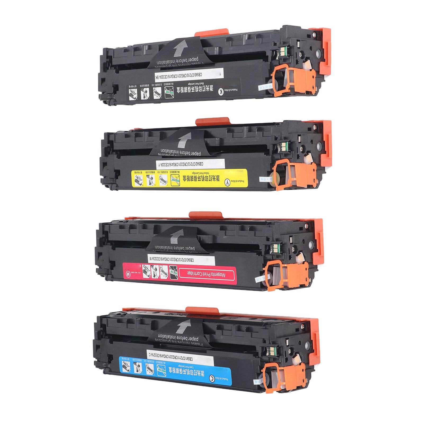 Ausla Confezione da 4 Cartucce Toner Sostitutive per Stampante 125A CB540A CB541A CB542A CB543A Inchiostro per Stampante 2200 1400 Pagine, Resa per Ufficio, Casa