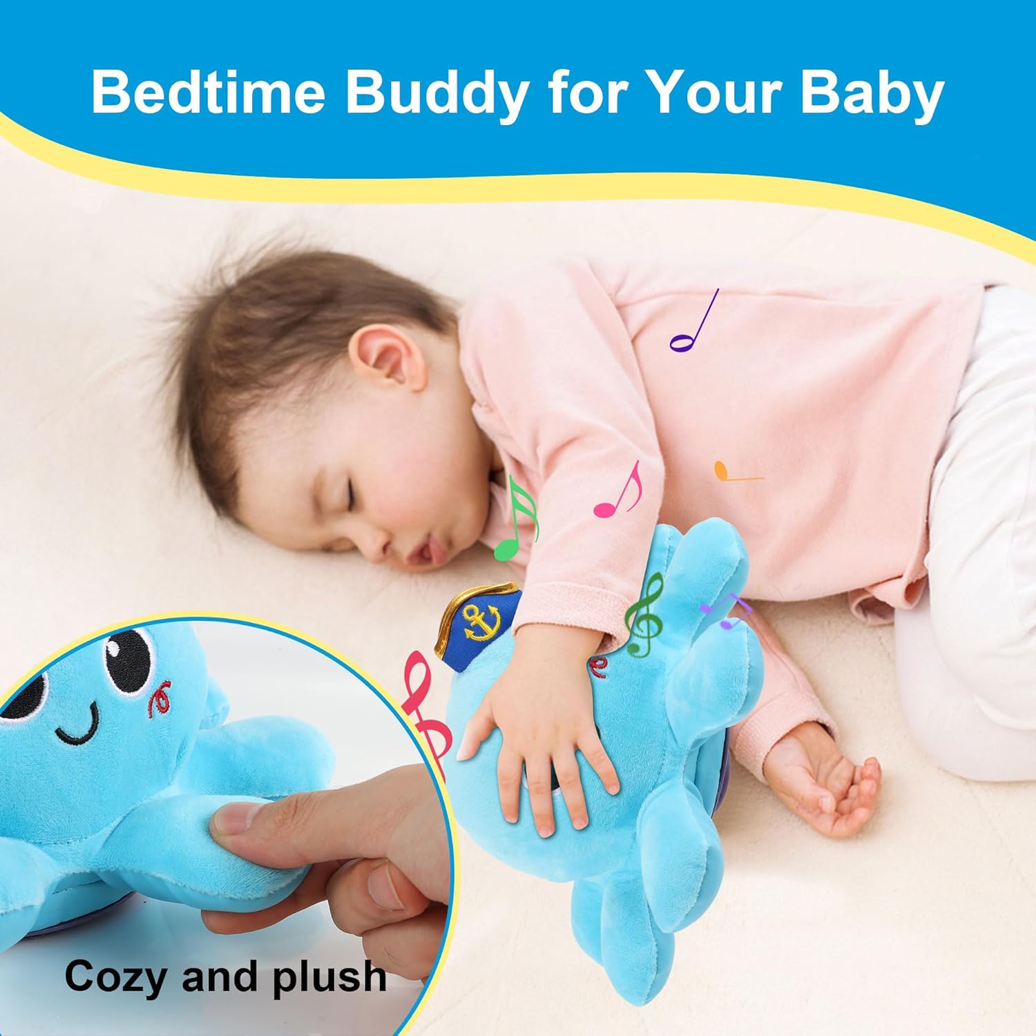 Baby Octopus Crawling Toy - Octopus Toy with Light, Music, Voice Control, and Clap Hands Awake for 2+ Year Old Boys and Girls