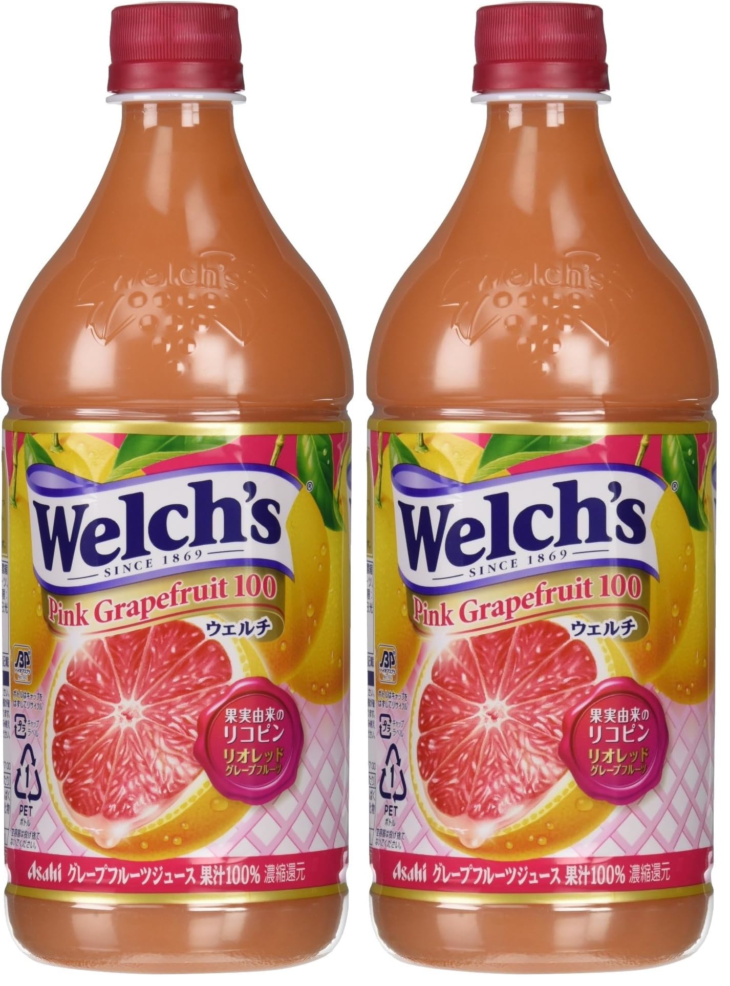 Amazon.co.jp: Welch's ピンクグレープフルーツ100 800ml (× 2) : 食品