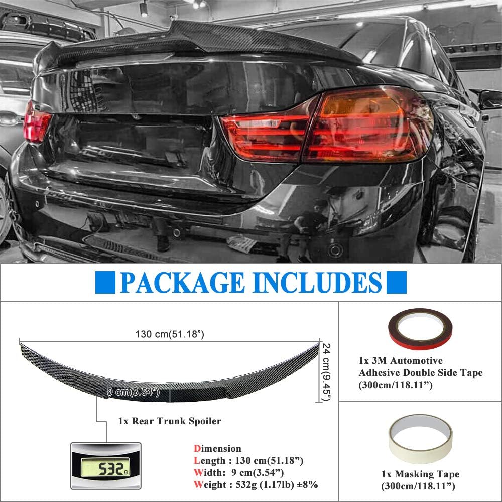 Real Carbon Fiber Spoiler Compatible with BMW 4 Series F33 Convertible F83 M4 Trunk Spoiler 2014-2020