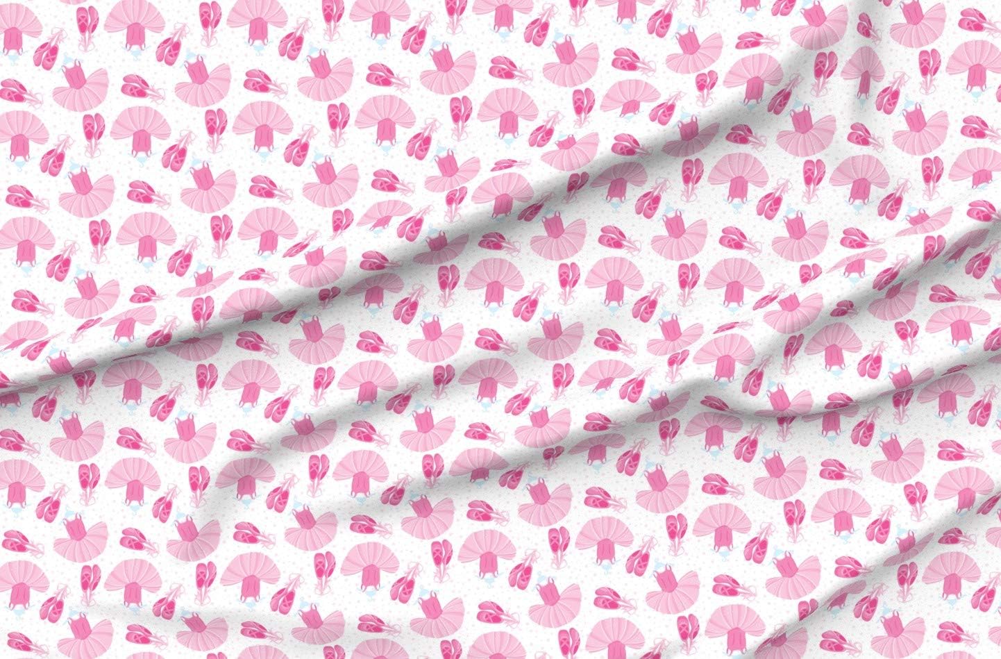 Spoonflower Fabric - Ballerina Tutu Pink Girl Ballet Nursery Printed on Minky Fabric by The Yard - Sewing Baby Blankets Quilt Backing Plush