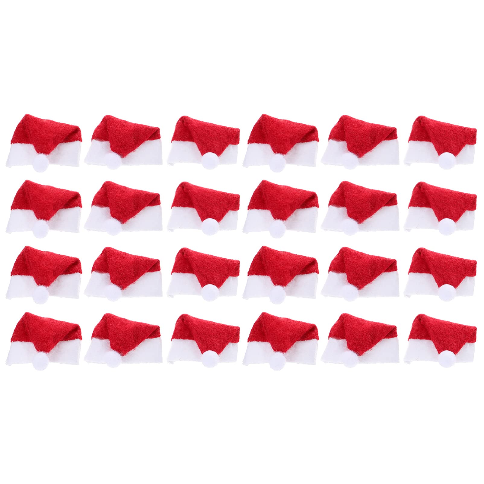 24stücke Kleine Mini-weihnachtsmänner-lutscherhüte Süßigkeiten-weihnachtsmützen-deko Party-zubehör-Ornamente für Weihnachts-Dekorationen