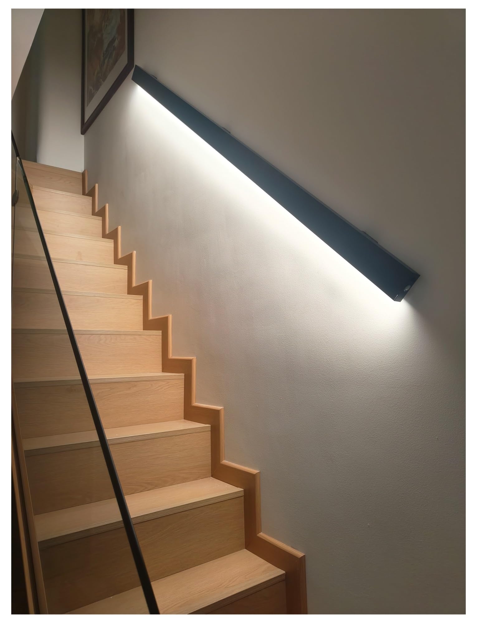 Pasamanos de escalera con luz LED, barandilla de escalera para interiores y exteriores para porche y entrada