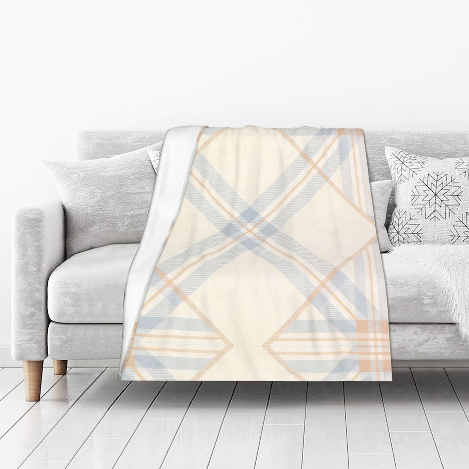 DUYIOKH Pastel Checkered Design Print Thick Throw Blanket, Blanket for Couch Bed Warm Travel Blanket for Camping Movie Night