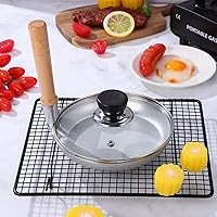 Vista 6 de Angoily Sartén japonesa con tapa, freír tamagoyaki, huevos de maíz, tortilla, tamagoyaki, para cocinar en casa, huevo de oyakodon para cocina