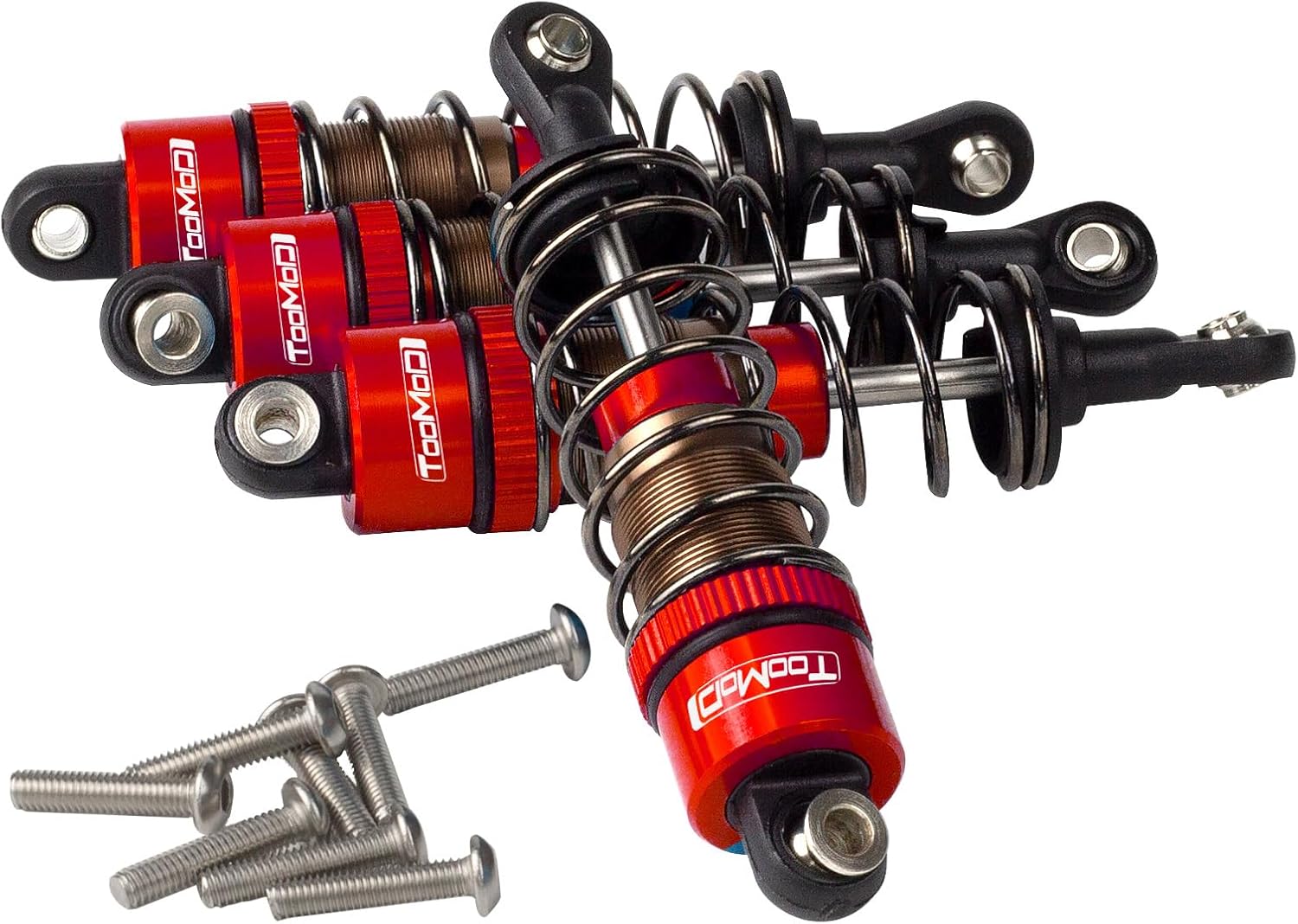 1/10 70mm RC Oil filled Shock Absorbers kit for Tamiya CC01 WR-02 Axial SCX10 D90 HPI HSP 1/10 Crawler Car Buggy Car Upgrades Replace Parts (Red)